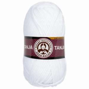Włóczka TANJA Madame Tricote gruba miękka 100% akryl 100g/120m BIAŁA 000