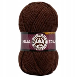 Włóczka TANJA Madame Tricote gruba miękka 100% akryl 100g BRĄZOWA 083
