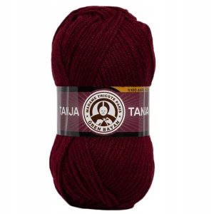 Włóczka TANJA Madame Tricote gruba miękka 100% akryl 100g BORDOWA 035