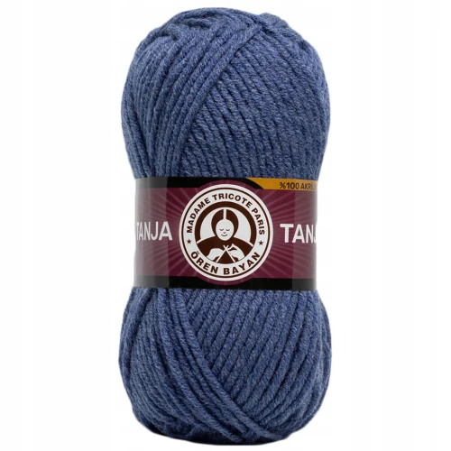Włóczka TANJA Madame Tricote gruba miękka 100% akryl 100g/120m JEANSOWA 138