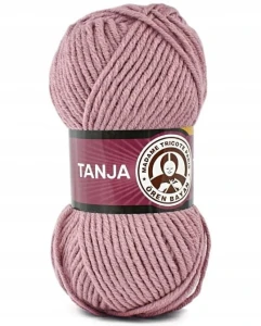 Włóczka TANJA Madame Tricote gruba miękka 100% akryl 100g BRUDNY RÓŻ 127