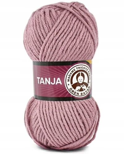 Włóczka TANJA Madame Tricote gruba miękka 100% akryl 100g BRUDNY RÓŻ 127
