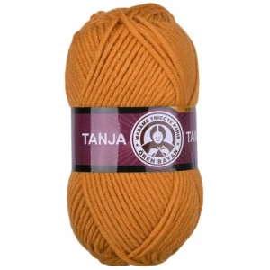 Włóczka TANJA Madame Tricote gruba miękka 100% akryl 100g/120m ZŁOTA 115