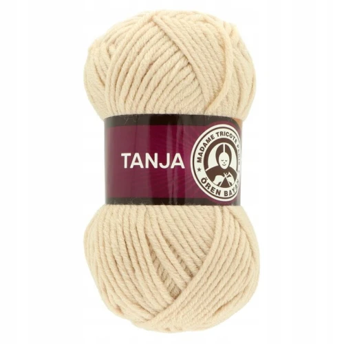 Włóczka TANJA Madame Tricote gruba miękka 100% akryl 100g/120m BEŻOWA 113