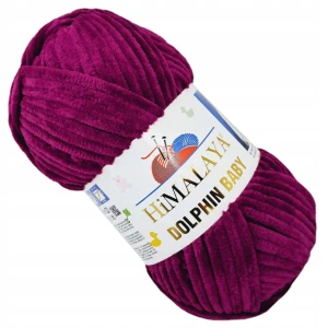 Włóczka pluszowa HIMALAYA Dolphin Baby 100g ŚLIWKOWA 80339