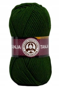 Włóczka TANJA Madame Tricote gruba miękka 100% akryl 100g CIEMN ZIELONA 088