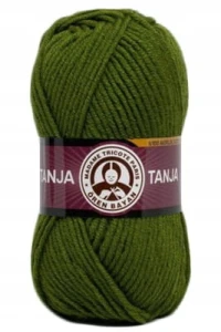 Włóczka TANJA Madame Tricote gruba miękka 100% akryl 100g ZIELONA 077