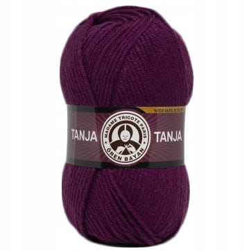 Włóczka TANJA Madame Tricote gruba miękka 100% akryl 100g FIOLETOWA 052