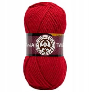 Włóczka TANJA Madame Tricote gruba miękka 100% akryl 100g CZERWONA 033