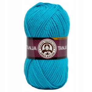 Włóczka TANJA Madame Tricote gruba miękka 100% akryl 100g TURKUSOWA 025