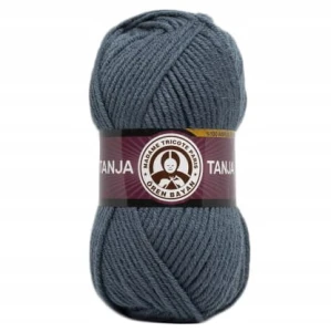 Włóczka TANJA Madame Tricote gruba miękka 100% akryl 100g STALOWA 018
