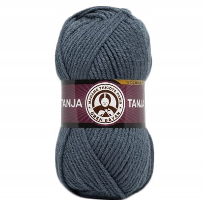Włóczka TANJA Madame Tricote gruba miękka 100% akryl 100g STALOWA 018