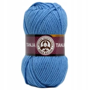 Włóczka TANJA Madame Tricote gruba miękka 100% akryl 100g NIEBIESKA 015