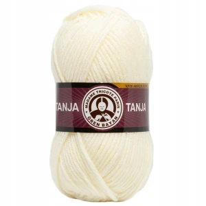 Włóczka TANJA Madame Tricote gruba miękka 100% akryl 100g/120m KREMOWA 005
