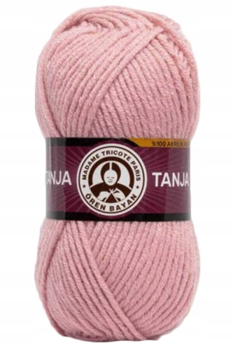 Włóczka TANJA Madame Tricote gruba miękka 100% akryl 100g/120m RÓŻOWA 001
