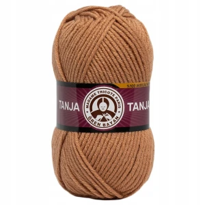 Włóczka TANJA Madame Tricote gruba miękka 100% akryl 100g CIEMNA BEŻOWA 099