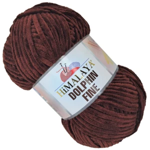 Włóczka pluszowa cienka HIMALAYA Dolphin Fine 100g/175m BRĄZOWA 80517