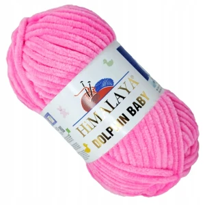 Włóczka HIMALAYA Dolphin Baby gruba pluszowa 100g RÓŻOWA 80309