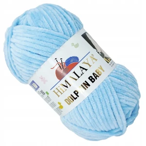Włóczka HIMALAYA Dolphin Baby gruba pluszowa 100g BŁĘKITNA 80306