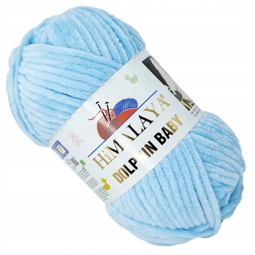 Włóczka HIMALAYA Dolphin Baby gruba pluszowa 100g BŁĘKITNA 80306