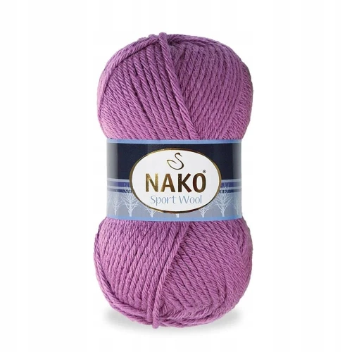 Włóczka NAKO Sport Wool Akryl wełna FIOLETOWA 1048