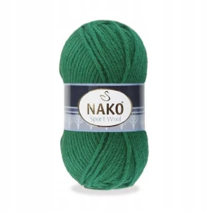 Włóczka NAKO Sport Wool Akryl wełna ZIELONA 13871