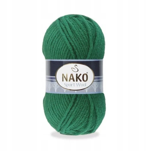 Włóczka NAKO Sport Wool Akryl wełna ZIELONA 13871