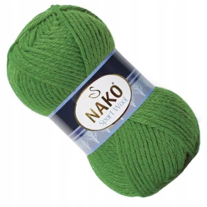 Włóczka NAKO Sport Wool Akryl wełna ZIELONA 6574