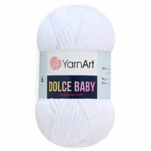 Włóczka YarnArt DOLCE BABY 50g pluszowa BIAŁA 741