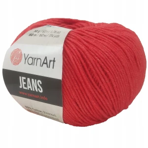 Włóczka YarnArt Jeans bawełna akryl CZERWONY 26