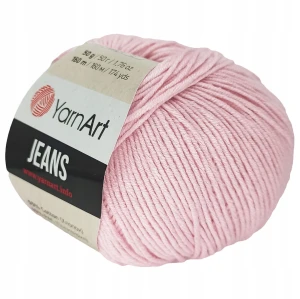 Włóczka YarnArt Jeans bawełna akryl BLADY RÓŻ 18
