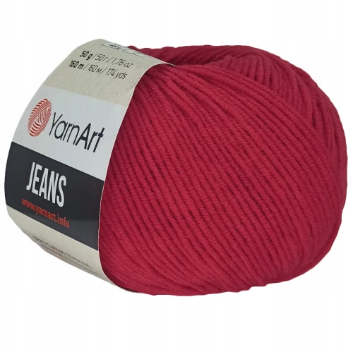 Włóczka YarnArt Jeans 50g bawełna CIEM.CZERWONY 51