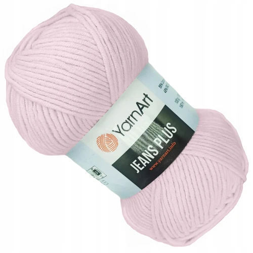 Włóczka YarnArt Jeans Plus bawełna BLADY RÓŻOWY 18