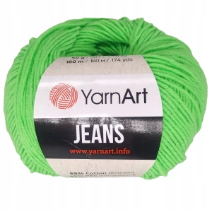 Włóczka YarnArt Jeans 50g baweł Jaskrawa Zieleń 60