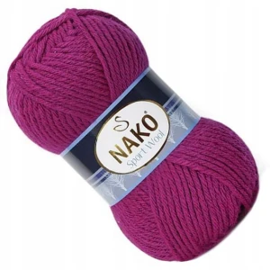 Włóczka NAKO Sport Wool Akryl Wełna FUKSJA 6964