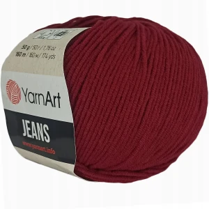 Włóczka YarnArt Jeans 50g bawełn akryl Bordo 66