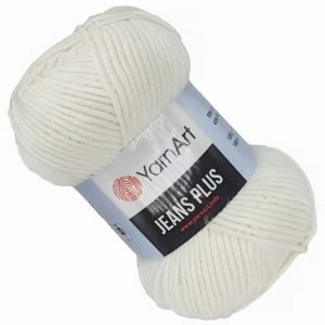 Włóczka YarnArt Jeans Plus 100g bawełna Biały 01