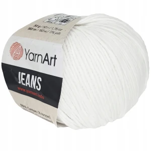 Włóczka YarnArt Jeans 50g bawełna akryl Biały 01