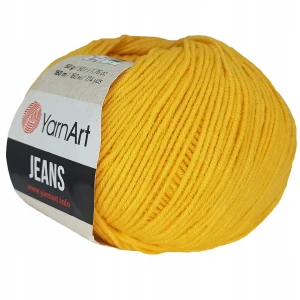 Włóczka YarnArt Jeans 50g bawełna akryl ZÓŁTY 35
