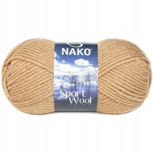 Włóczka NAKO Sport Wool akryl wełna 100g/120m JASNY KARMEL 221
