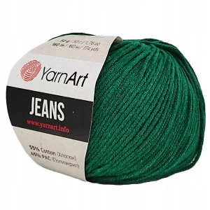 Włóczka YarnArt Jeans bawełna akryl ZIELONA 92