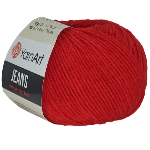 Włóczka YarnArt Jeans bawełna akryl CZERWONY 90