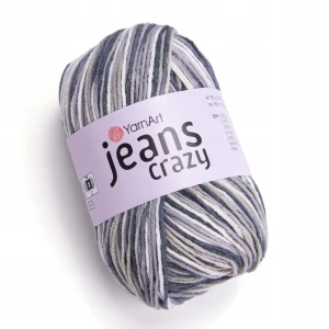 Włóczka YarnArt JEANS CRAZY bawełna WIELOKOLOROWA odcienie szarości 7209