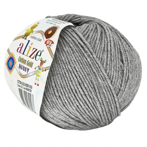 Włóczka Alize Cotton Gold Hobby 50g SZARA 21