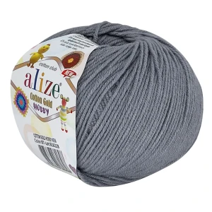Włóczka Alize Cotton Gold Hobby 50g C. SZARA 87