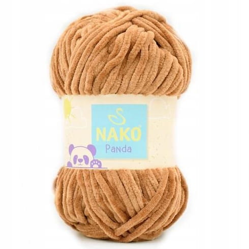 Włóczka Nako Panda pluszowa gruba 100g BRĄZOWA 14220