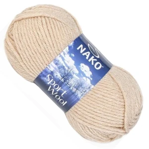 Włóczka NAKO Sport Wool Akryl wełna BEŻOWA 23116