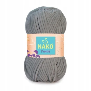 Włóczka Nako Panda pluszowa gruba 100g SZARA 3095