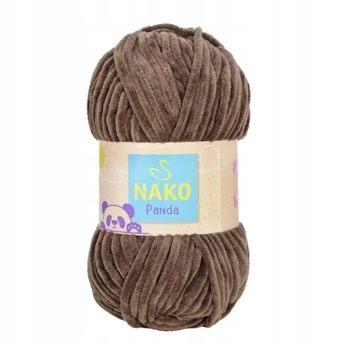 Włóczka Nako Panda pluszowa gruba 100g BRĄZOWA 3890