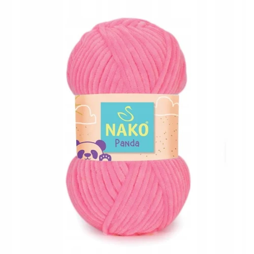 Włóczka Nako Panda pluszowa gruba 100g RÓŻOWY NEON 3107